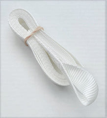 Sail webbing ties with loop.